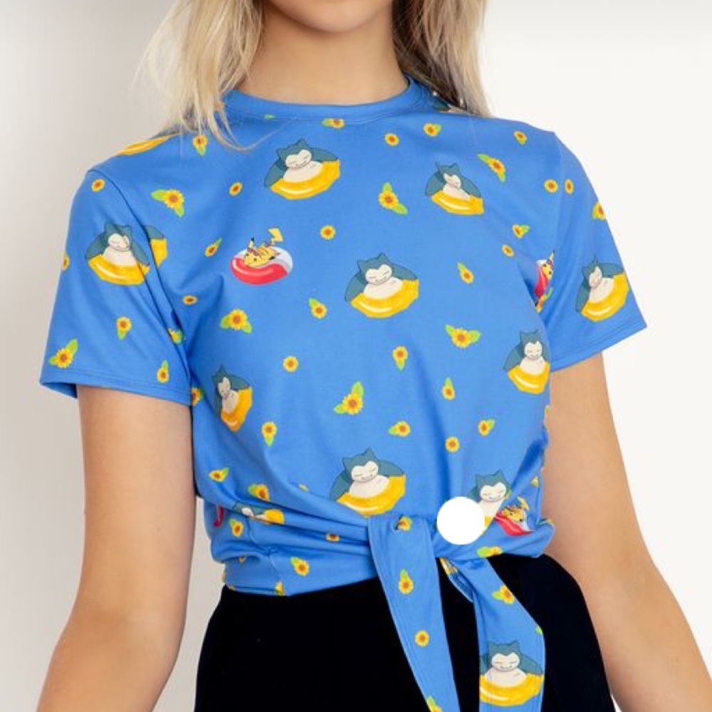 Blackmilk Pokemon Snorlax Summer Tie Front Tee